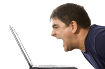 Man Yelling At Laptop